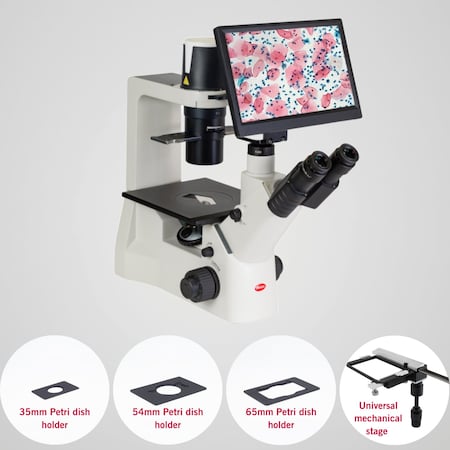 Motic Instruments Usa Advanced Package AE2000 Trino, BMH4000X, 0.35X C-Mount, Stage, Petri dish holders 35, 54, 65mm 1100501700014